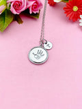 Silver Palm Print Charm Necklace, Baby Palm Print, Hand, N3851B