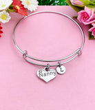 Nanny Heart Charm Silver Bracelet, N3938