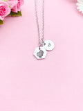 Gemini Twins Charm Necklace, Silver Necklace, D515