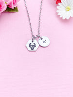 Taurus Bull Charm Necklace, Silver Necklace, D516