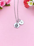 Pisces Fish Charm Necklace, Silver Necklace, D517