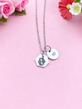 Pisces Fish Charm Necklace, Silver Necklace, D517