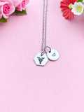 Capricorn Sea Goat  Charm Necklace, Silver Necklace, D518
