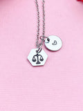 Libra Scales Charm Necklace, Silver Necklace, D519
