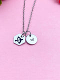 Libra Scales Charm Necklace, Silver Necklace, D524