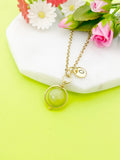Peridot Charm Gold Necklace, Spinner Necklace, N56085