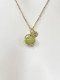 Peridot Charm Gold Necklace, Spinner Necklace, N6085