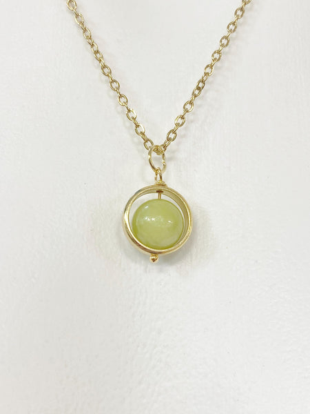 Peridot Spinner Gold Necklace, N6085A