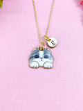Cat Necklace, Gold Cute Cat Charm Necklace, N5904