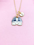 Cat Necklace, Gold Cute Cat Charm Necklace, N5904