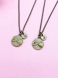 Pinky Promise Necklace, Bronze Pinky Promise Charm Necklace, N552