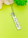Fly Safe Charm Silver Necklace, D528