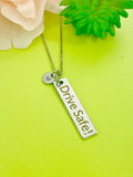 Drive Safe Charm Silver Necklace, D530