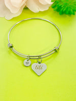 Titi Heart Charm Silver Tarnish Resistant Bracelet, D532