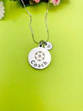 Soccer Ball Coach Charm Silver Tarnish Resistant Necklace, D537