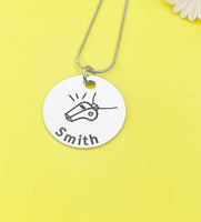 Whistle Charm Silver Tarnish Resistant Necklace, D538