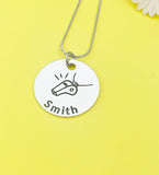 Whistle Charm Silver Tarnish Resistant Necklace, D538