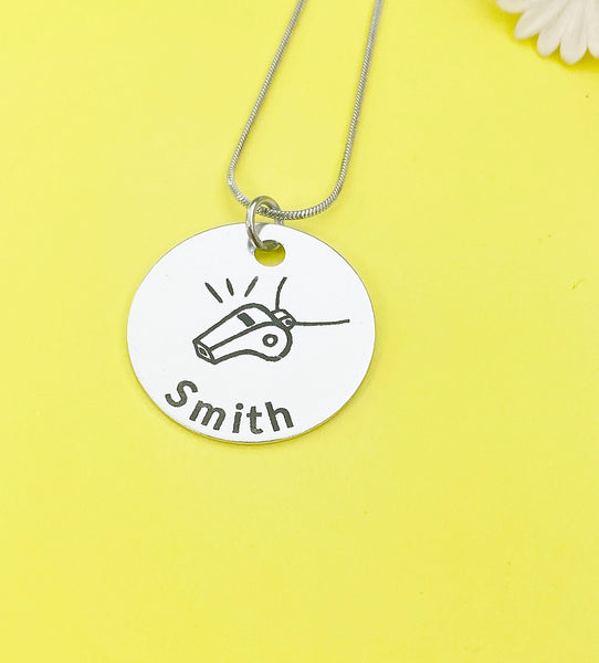 Whistle Charm Silver Tarnish Resistant Necklace, D538