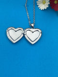 Heart Locket  Necklace, Stainless Steel Tarnish Resistant Necklace, D539