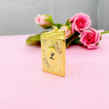 Miniature Book Locket Gold Necklace, D542