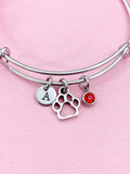 Silver Pet Paw Print Charm Bracelet, N155B
