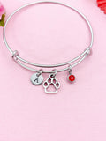 Silver Pet Paw Print Charm Bracelet, N155B