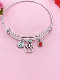 Silver Pet Paw Print Charm Bracelet, N155B