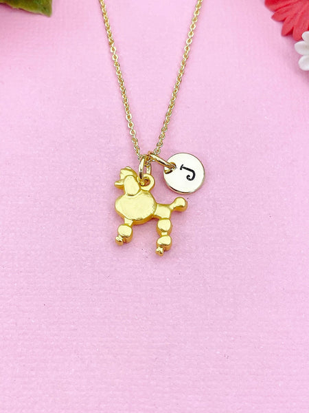 Gold Poodle Dog Charm Necklace Pet Lover Gift, N496A