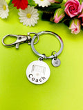 Soccer Coach Charm Silver Keychain, D536A