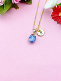 Blue Spot Jasper Charm Necklace, Natural Gemstone Jewelry N2798