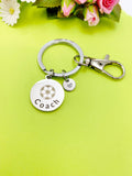 Soccer Ball Coach Charm Silver Keychain, D537A