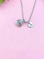 Silver Pearl Shell Charm Necklace, Purple, N5900
