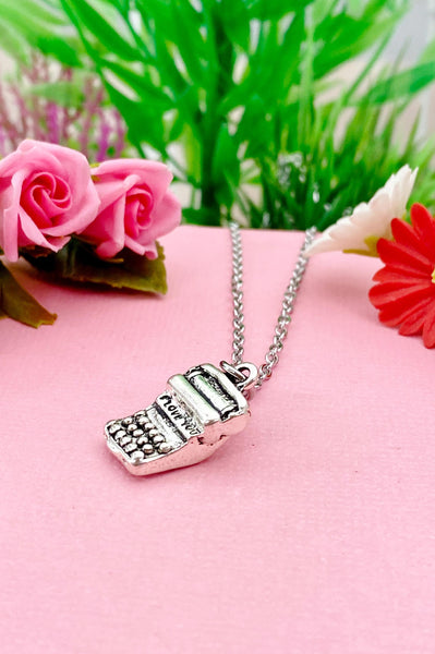 Silver Typewriter Charm Necklace, Silver Typewriter Necklace, Author Gift, Writer Gift, Teacher Gift, Christmas Gift, N567A