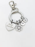 Great Grandma Heart Sunflower Charm Keychain, Great Grandmother Gifts, D547