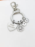 Great Grandma Heart Sunflower Charm Keychain, Great Grandmother Gifts, D547