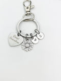 Great Grandma Heart Sunflower Charm Keychain, Great Grandmother Gifts, D547