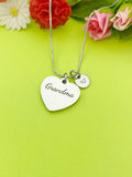 Grandma Necklace, Heart Charm, D548