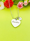 Grandma Necklace, Heart Charm, D548