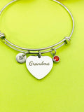Grandma Heart Charm Bracelet in Silver, D549