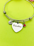 Grandma Heart Charm Bracelet in Silver, D549