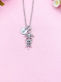 Silver Caduceus Charm Necklace, N761A
