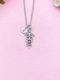 Silver Caduceus Charm Necklace, N761A