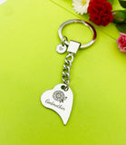 Godmother Sunflower Heart Keychain, Godmother Gifts, Godmother Jewelry, Mother's Day Gift, Godmother Goddaughter Gift, D551
