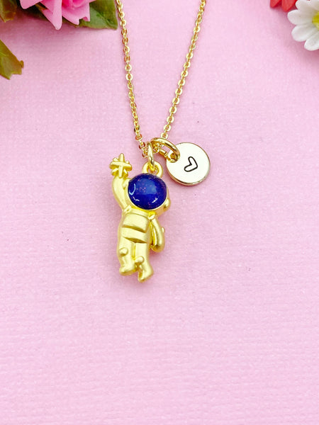 Astronaut Necklace, Gold Astronaut Reach Star Necklace, Personalized Gifts, N5185