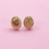 Natural Picture Jasper Stud Earrings, Surgical Stainless Steel, N6089