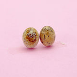 Natural Picture Jasper Stud Earrings, Surgical Stainless Steel, N6089