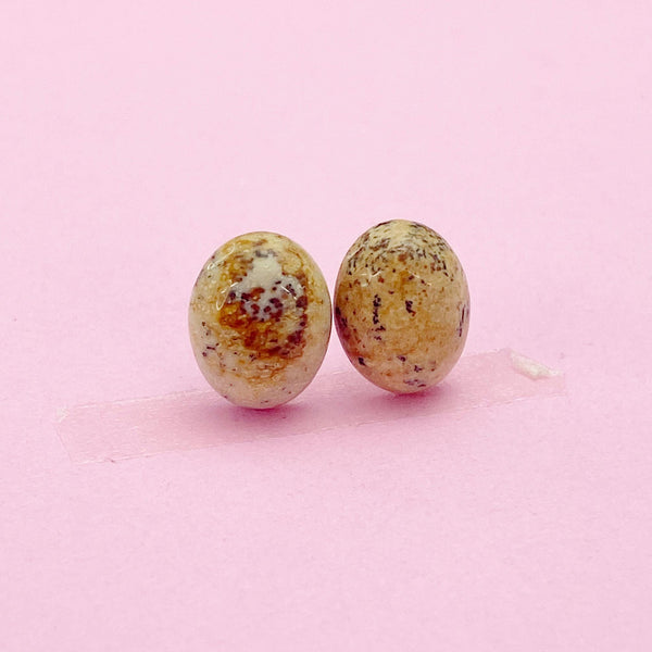 Natural Picture Jasper Stud Earrings, Surgical Stainless Steel, N6089