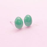 Natural Malaysia Jade  Stud Earrings, Surgical Stainless Steel, N6093