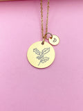 Holly Flower, Silver or Gold Charm Necklace, D559
