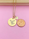 Holly Flower, Silver or Gold Charm Necklace, D559